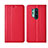 Leather Case Stands Flip Cover T02 Holder for OnePlus 8 Pro Red