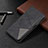 Leather Case Stands Flip Cover T02 Holder for Oppo A52 Black