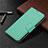 Leather Case Stands Flip Cover T02 Holder for Xiaomi Redmi 10X 4G Green