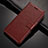 Leather Case Stands Flip Cover T02 Holder for Xiaomi Redmi Note 8 Brown