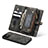 Leather Case Stands Flip Cover T03 Holder for Apple iPhone 12 Black