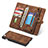 Leather Case Stands Flip Cover T03 Holder for Apple iPhone 6 Plus Brown