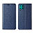 Leather Case Stands Flip Cover T03 Holder for Huawei P40 Lite Blue