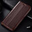 Leather Case Stands Flip Cover T03 Holder for Samsung Galaxy Note 10 Plus 5G Brown