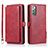 Leather Case Stands Flip Cover T03 Holder for Samsung Galaxy Note 20 5G Red