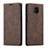 Leather Case Stands Flip Cover T03 Holder for Xiaomi Poco M2 Pro Brown