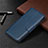 Leather Case Stands Flip Cover T03 Holder for Xiaomi Redmi 10X 4G Blue