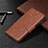 Leather Case Stands Flip Cover T03 Holder for Xiaomi Redmi 10X 4G Brown
