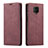 Leather Case Stands Flip Cover T03 Holder for Xiaomi Redmi Note 9 Pro Max Red Wine