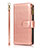 Leather Case Stands Flip Cover T04 Holder for Apple iPhone 12 Mini Rose Gold