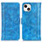 Leather Case Stands Flip Cover T04 Holder for Apple iPhone 13 Blue