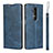 Leather Case Stands Flip Cover T04 Holder for OnePlus 7T Pro Blue