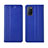 Leather Case Stands Flip Cover T04 Holder for Oppo A92 Blue