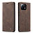 Leather Case Stands Flip Cover T04 Holder for Xiaomi Mi 11 5G Brown