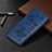 Leather Case Stands Flip Cover T04 Holder for Xiaomi Redmi 10X 4G Blue
