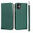 Leather Case Stands Flip Cover T05 Holder for Apple iPhone 11 Green