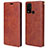 Leather Case Stands Flip Cover T05 Holder for Huawei P Smart (2020) Brown