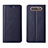 Leather Case Stands Flip Cover T05 Holder for Samsung Galaxy A90 4G Blue