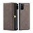 Leather Case Stands Flip Cover T05 Holder for Samsung Galaxy Note 20 5G Brown