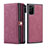 Leather Case Stands Flip Cover T05 Holder for Samsung Galaxy Note 20 5G Red Wine