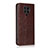 Leather Case Stands Flip Cover T05 Holder for Xiaomi Redmi K30 Pro 5G Brown