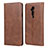 Leather Case Stands Flip Cover T06 Holder for OnePlus 7T Pro Brown