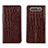 Leather Case Stands Flip Cover T06 Holder for Samsung Galaxy A80 Brown