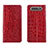 Leather Case Stands Flip Cover T06 Holder for Samsung Galaxy A80 Red
