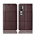 Leather Case Stands Flip Cover T06 Holder for Xiaomi Mi Note 10 Brown