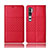 Leather Case Stands Flip Cover T06 Holder for Xiaomi Mi Note 10 Red