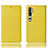 Leather Case Stands Flip Cover T06 Holder for Xiaomi Mi Note 10 Yellow