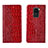 Leather Case Stands Flip Cover T06 Holder for Xiaomi Redmi Note 9 Red