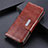 Leather Case Stands Flip Cover T07 Holder for Huawei Honor X10 Max 5G Brown