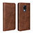 Leather Case Stands Flip Cover T07 Holder for Huawei Mate 20 X 5G Brown