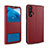 Leather Case Stands Flip Cover T07 Holder for Huawei Nova 5T Red