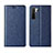 Leather Case Stands Flip Cover T07 Holder for Huawei Nova 7 SE 5G Blue