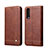 Leather Case Stands Flip Cover T07 Holder for Huawei P30 Brown
