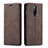Leather Case Stands Flip Cover T07 Holder for OnePlus 8 Brown
