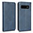 Leather Case Stands Flip Cover T07 Holder for Samsung Galaxy S10 5G Blue