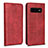 Leather Case Stands Flip Cover T07 Holder for Samsung Galaxy S10 5G Red