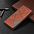 Leather Case Stands Flip Cover T07 Holder for Xiaomi Redmi 9A Brown
