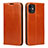 Leather Case Stands Flip Cover T08 Holder for Apple iPhone 11 Orange