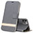 Leather Case Stands Flip Cover T08 Holder for Apple iPhone 11 Pro Max Gray