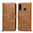 Leather Case Stands Flip Cover T08 Holder for Huawei Nova 4e Orange
