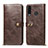 Leather Case Stands Flip Cover T08 Holder for Huawei P30 Lite Brown