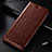 Leather Case Stands Flip Cover T08 Holder for OnePlus 7T Pro Brown