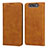 Leather Case Stands Flip Cover T08 Holder for Samsung Galaxy A80 Orange