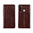 Leather Case Stands Flip Cover T08 Holder for Xiaomi Redmi Note 8 Brown