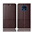 Leather Case Stands Flip Cover T09 Holder for OnePlus 7T Brown