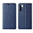 Leather Case Stands Flip Cover T09 Holder for Oppo K7 5G Blue